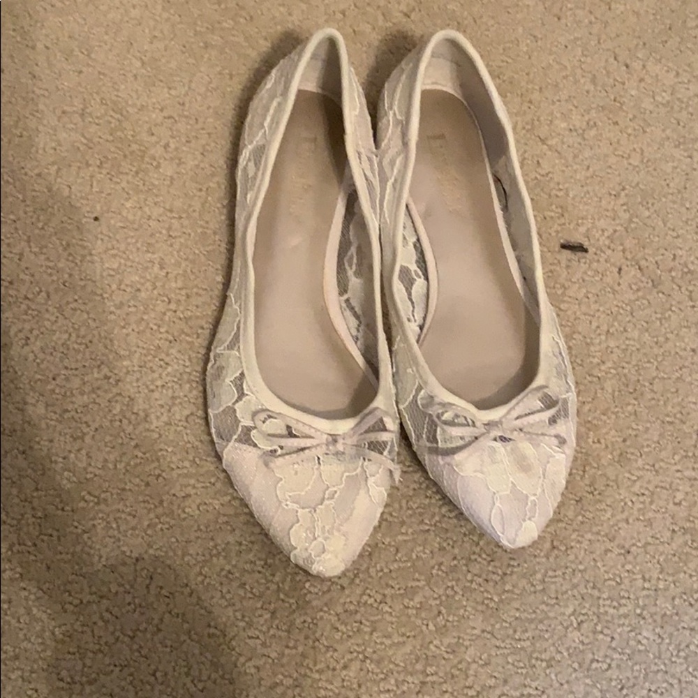 White lace flats